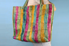 Handmade green modern vintage leather large handbag tote shopper Bag for women - EverHandmade