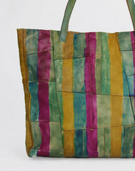 Handmade green modern vintage leather large handbag tote shopper Bag for women - EverHandmade
