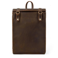 Dark Brown Mens Leather Satchel College Backpack Laptop Backpack Satchel Backpack for Men