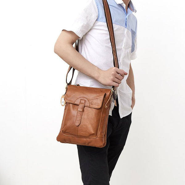 Dark Coffee LEATHER MENS Ipad Vertical SIDE - Back View