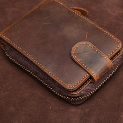 Brown Leather Billfold Cards Wallet for Men Small License Wallet Cards Wallets For Men