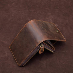 Brown Leather Billfold Cards Wallet for Men Small License Wallet Cards Wallets For Men