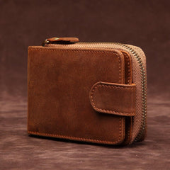 Brown Leather Billfold Cards Wallet for Men Small License Wallet Cards Wallets For Men