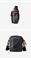 Gray Cool Canvas Mens Mini Vertical Waist Bag Belt Pouch Messenger Bags Side Bag for Men