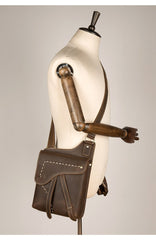 Cool Brown Mens Leather Small Side Bag Vintage Messenger Bags Courier Bag for Men