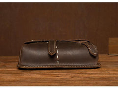 Cool Brown Mens Leather Small Side Bag Vintage Messenger Bags Courier Bag for Men