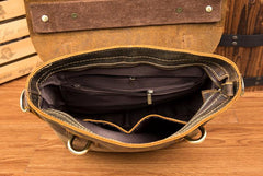 Vintage Brown Cool Leather 13 inches Vertical Briefcase Messenger Bags Side Bags for Men