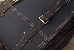 Dark Brown Fashion Mens Leather 13-inch Computer Backpacks Travel Backpacks Brown School Backpack for men