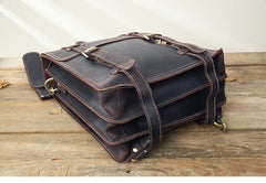 Dark Brown Fashion Mens Leather 13-inch Computer Backpacks Travel Backpacks Brown School Backpack for men