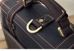 Dark Brown Fashion Mens Leather 13-inch Computer Backpacks Travel Backpacks Brown School Backpack for men