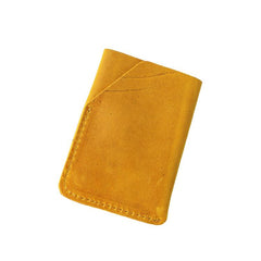 Handmade Dark Brown Leather Mens Card Holder Tan Card Holder Small Card Case For Men