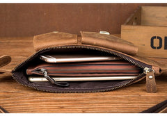 Brown Leather Mens Fanny Pack Waist Bag Hip Pack Belt Bags Bumbag for Men