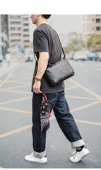 Dark Brown Leather Mens Casual 10