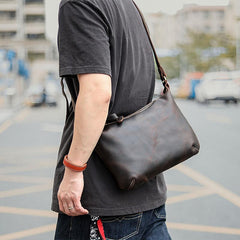 Dark Brown Leather Mens Casual 10