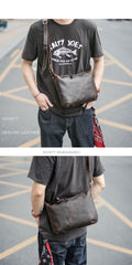 Dark Brown Leather Mens Casual 10