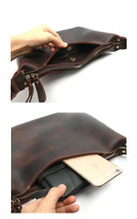 Dark Brown Leather Mens Casual 10