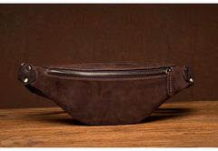 Vintage Brown Mens Leather Mens Fanny Pack Brown Waist Bag Hip Pack Belt Bag Bum bag for Men