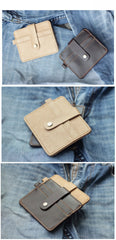 Vintage Brown Slim Leather Mens Card Wallets Small Card Holder Front Pocket Wallet For Men
