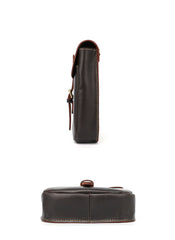 Dark Brown Vintage Leather Mens Small Messenger Bag Waist Bag Belt Pouch Bag For Men