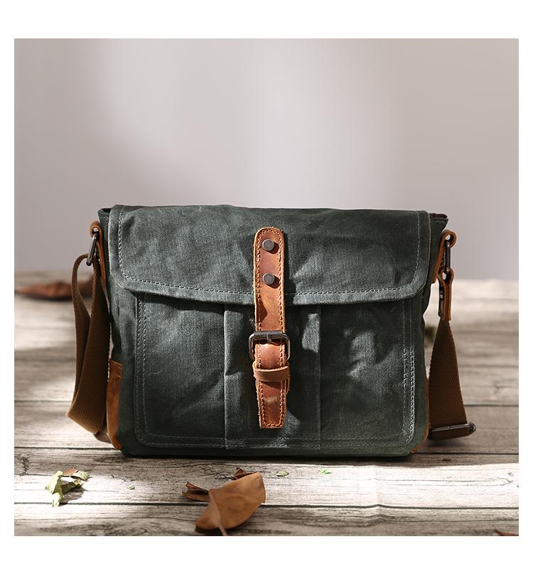 Waterproof leather messenger shop bag