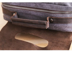 Dark Gray Waxed Canvas Mens Large 15'' Laptop Backpack College Backpack Hiking Backpack for Men