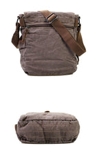 Canvas Black Mens 10 inches Small Vertical Postman Bag Messenger Bag Courier Bag For Men