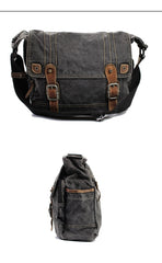 Cool Canvas Black Mens 13 inches Messenger Bag Side Bag Green Postman Bag Courier Bag For Men