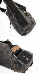 Cool Canvas Black Mens 13 inches Messenger Bag Side Bag Green Postman Bag Courier Bag For Men