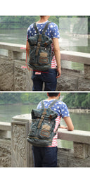 Denim Blue Mens Large Backpack School Backpacks Barrel Blue Large Jean Travel Backpack For Men