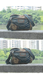 Denim Blue Mens Casual Small Messenger Bag Jean Postman Bag Courier Bag For Men