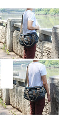 Denim Blue Mens Womens Large Shoulder Bag Handbag Blue Jean Messenger Bag For Men