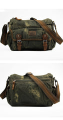 Denim Coffee Mens 10 inches Messenger Bag Dark Green Jean Postman Bag Courier Bag For Men