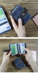 Blue Denim Mens Bifold billfold Wallet Jean Card Holder Card Wallet For Men