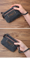 Black Denim Womens Mini Shoulder Bags Keys Coin Wallet Crossbody Bag Denim Wirstlet Purse