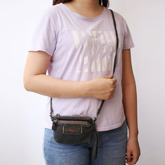 Denim Womens Mini Shoulder Bags Keys Coin Wallet Crossbody Bag Denim Wirstlet Purse