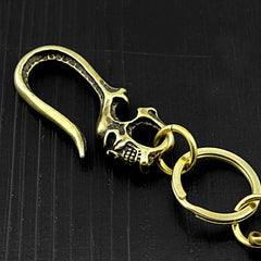 Badass Gold Double Long Skull Biker Wallet Chain Pants Chain wallet Chain For Men