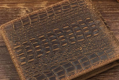 Dragon Genuine Leather Mens Wallet  Alligator Pattern Cool billfold Slim Bifold Wallet Card Wallet Purse for Mens