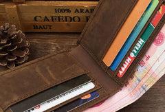 Dragon Genuine Leather Mens Wallet  Alligator Pattern Cool billfold Slim Bifold Wallet Card Wallet Purse for Mens