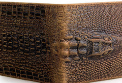 Dragon Genuine Leather Mens Wallet  Alligator Pattern Cool billfold Slim Bifold Wallet Card Wallet Purse for Mens