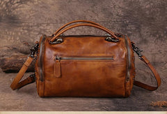 Vintage Womens Leather Handbags Red Side Bag Brown SHoulder Bag Purse for Ladies