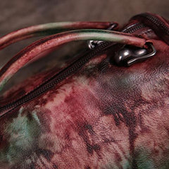 Vintage Womens Leather Handbags Red Side Bag Brown SHoulder Bag Purse for Ladies