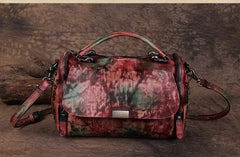 Vintage Womens Leather Handbags Brown Side Bag Red SHoulder Bag Purse for Ladies