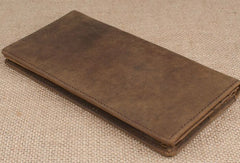 Handmade men leather long wallet Vintage bifold brown wallet clutch purse For Men - EverHandmade