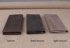 Handmade leather long wallet Vintage bifold brown Long wallet clutch purse For Men