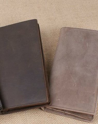Handmade leather long wallet Vintage bifold brown Long wallet clutch purse For Men