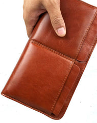 Leather men clutch coffee modern brown zip clutch men long wallet purse clutch