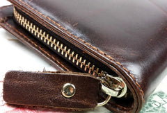 Leather men clutch brown modern brown zip clutch men long wallet purse clutch