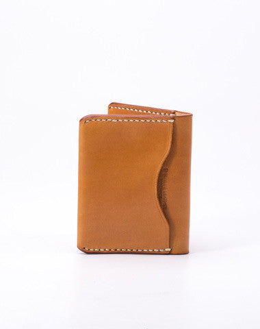 Handmade vintage black brown minimalist slim leather billfold wallet for men him - EverHandmade