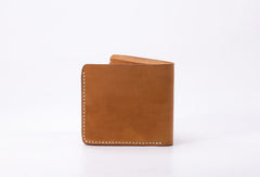 Handmade vintage black brown minimalist slim leather billfold wallet for men him - EverHandmade