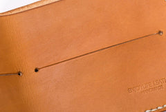 Handmade vintage black brown minimalist slim leather billfold wallet for men him - EverHandmade